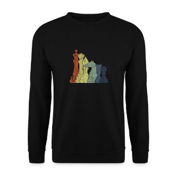 Chess Chess Pieces Retro Vintage - Unisex Sweatshirt - black - Front - Alina (178cm) & Michal (187cm)