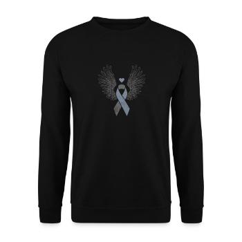 Winged gray ribbon brain cancer awareness - Unisex Sweatshirt - black - Front - Alina (178cm) & Michal (187cm)