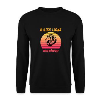 Raise Lions Not Sheep - Motivational, Inspiration - Unisex Sweatshirt - black - Front - Alina (178cm) & Michal (187cm)