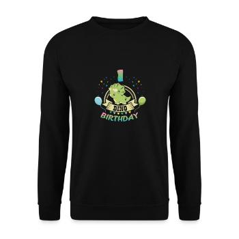 Dino 1 Birthday - Unisex Sweatshirt - black - Front - Alina (178cm) & Michal (187cm)