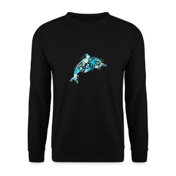 Delfin - Unisex Pullover - Schwarz - Vorne - Alina (178cm) & Michal (187cm)