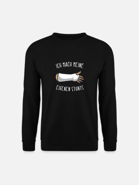 Gipsarm Genesungswünsche Armbruch Arm gebrochen - Unisex Pullover - Schwarz