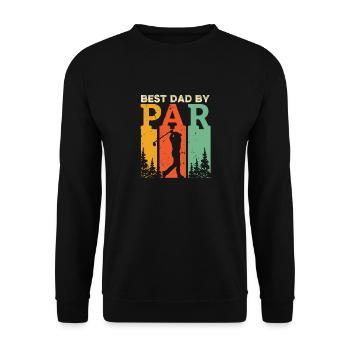 Best Dad By Par Golfing T Shirt Best Dad Golf Golf - Sweat-shirt Unisexe - noir - Devant - Alina (178cm) & Michal (187cm)