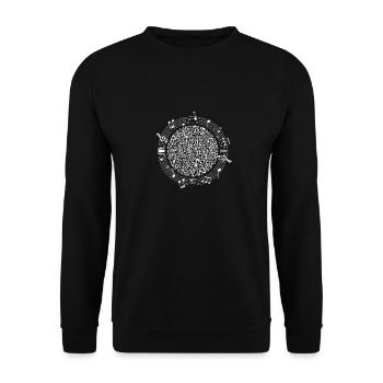 Musiker Musik Musiknote Note Noten Notenschlüssel - Unisex Pullover - Schwarz - Vorne - Alina (178cm) & Michal (187cm)