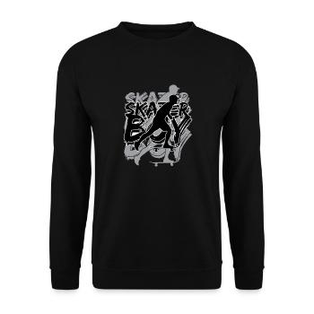 Skater Man Skateboard Beach - Unisex Sweatshirt - black - Front - Alina (178cm) & Michal (187cm)