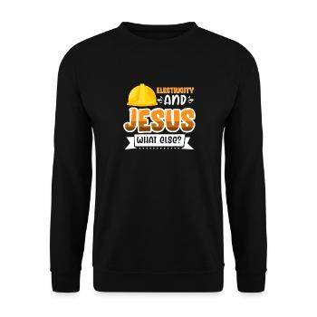 Funny Electrician Gift Idea for Electrician Ges - Unisex Sweatshirt - black - Front - Alina (178cm) & Michal (187cm)