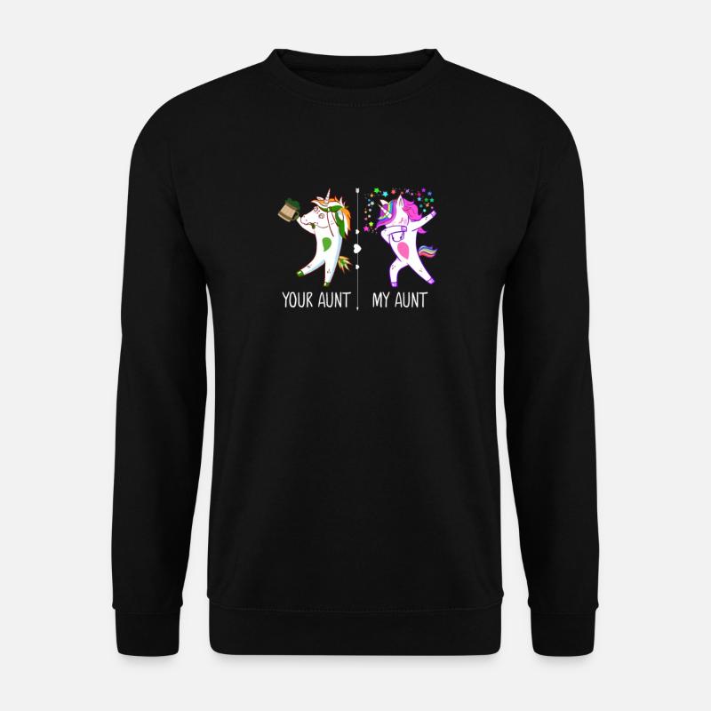 Lustige Dabbing Tante Einhorn - Unisex Pullover - Schwarz