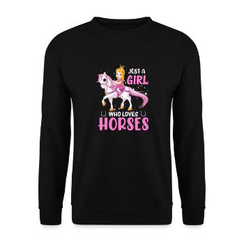 Pferd Pferdeliebhaberin, Pferde Horse. Love Horses - Unisex Pullover - Schwarz - Vorne - Alina (178cm) & Michal (187cm)