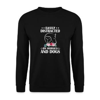 Amoureux du cheval, cheval horse. Love Horses - Sweat-shirt Unisexe - noir - Devant - Alina (178cm) & Michal (187cm)