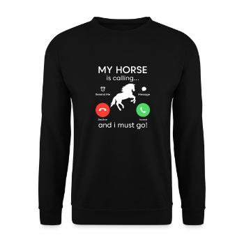 Amoureux du cheval, cheval horse. Love Horses - Sweat-shirt Unisexe - noir - Devant - Alina (178cm) & Michal (187cm)