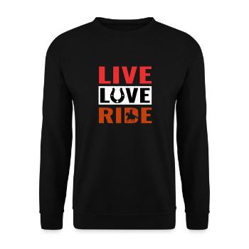 Amoureux du cheval, cheval horse. Love Horses - Sweat-shirt Unisexe - noir - Devant - Alina (178cm) & Michal (187cm)