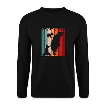 Papa bear dad bear father's day retro vintage animals - Unisex Sweatshirt - black - Front - Alina (178cm) & Michal (187cm)