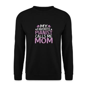 Pianist son, pianist daughter - Unisex Sweatshirt - black - Front - Alina (178cm) & Michal (187cm)