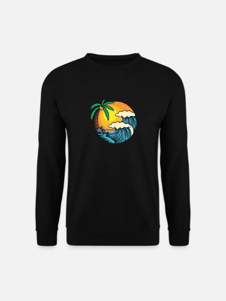 Beach Island Waves Palms - Unisex Sweatshirt - black