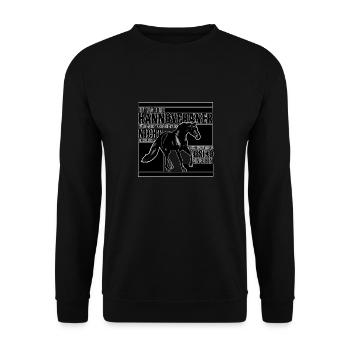 Pferdezucht Hannoveraner, Pferde - Unisex Pullover - Schwarz - Vorne - Alina (178cm) & Michal (187cm)