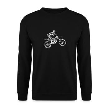 Motocross Fahrer Silhouette Dirt Bike Motorrad - Unisex Pullover - Schwarz - Vorne - Alina (178cm) & Michal (187cm)