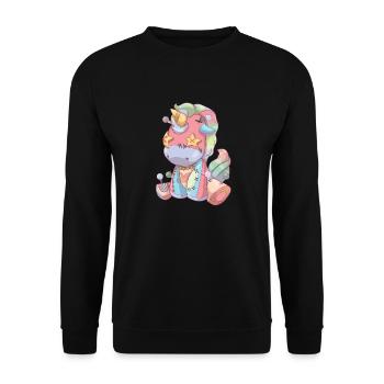 Pastel Goth Voodoo Doll Creepy Cute Unicorn - Sweat-shirt Unisexe - noir - Devant - Alina (178cm) & Michal (187cm)