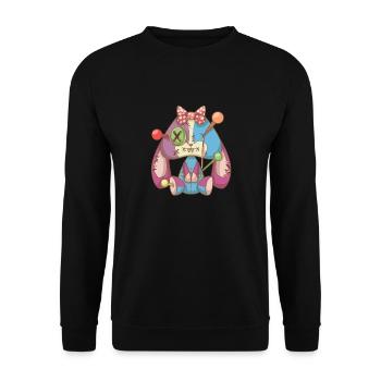 Pastel Goth Voodoo Doll Creepy Cute rabbit - Sweat-shirt Unisexe - noir - Devant - Alina (178cm) & Michal (187cm)