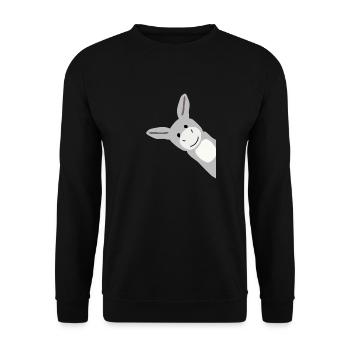 Droll grey donkey For donkey friends - Unisex Sweatshirt - black - Front - Alina (178cm) & Michal (187cm)