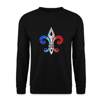 Fleur de lys, France, Lys, Drapeau, Drapeau - Sweat-shirt Unisexe - noir - Devant - Alina (178cm) & Michal (187cm)