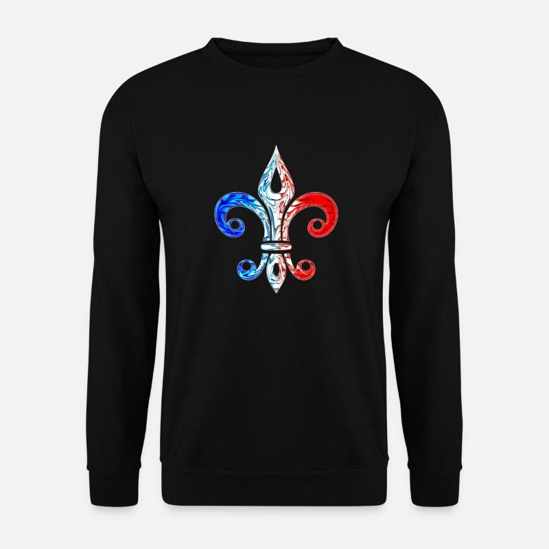 Fleur de lys, Frankreich, Lilie, Fahne, Flagge - Unisex Pullover - Schwarz