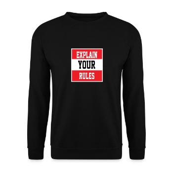 explain your rules birthday - Unisex Sweatshirt - black - Front - Alina (178cm) & Michal (187cm)
