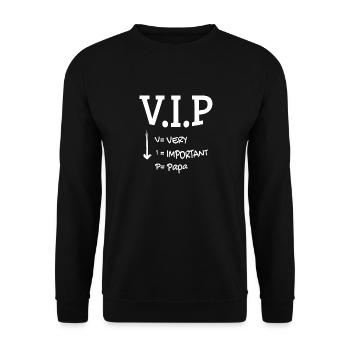 V.I.P Papa - Unisex Pullover - Schwarz - Vorne - Alina (178cm) & Michal (187cm)