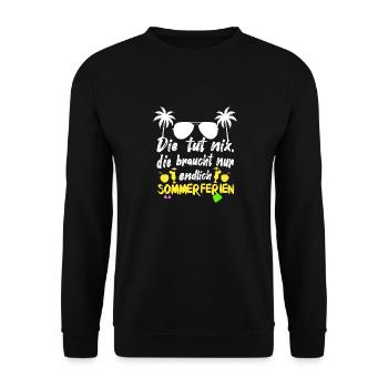 Endlich Sommerferien, Cocktails - Unisex Pullover - Schwarz - Vorne - Alina (178cm) & Michal (187cm)