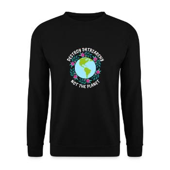 Destroy patriarchy feminist feminism gift - Unisex Sweatshirt - black - Front - Alina (178cm) & Michal (187cm)