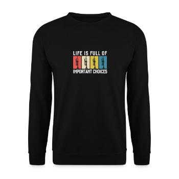 Trompeter Trompete lustiger Spruch Vintage Retro - Unisex Pullover - Schwarz - Vorne - Alina (178cm) & Michal (187cm)