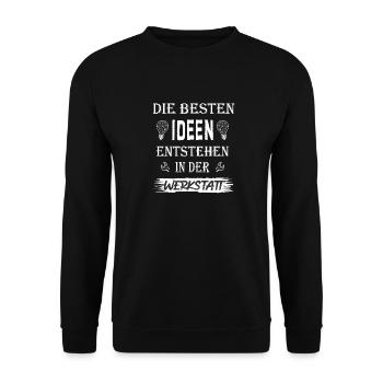 Werkstatt Mechaniker Schrauber Spruch - Unisex Pullover - Schwarz - Vorne - Alina (178cm) & Michal (187cm)