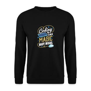 Lustiges Codier-Geschenk für einen Programmierer - Unisex Pullover - Schwarz - Vorne - Alina (178cm) & Michal (187cm)