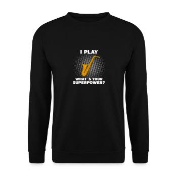 Saxophone Music Instrument Jazz Saxophone Saying - Unisex Sweatshirt - black - Front - Alina (178cm) & Michal (187cm)