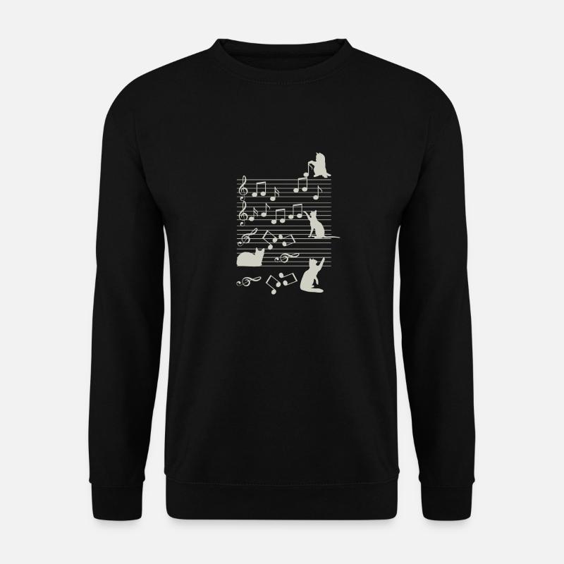 Katze Musik Note - Unisex Pullover - Schwarz