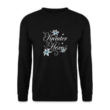 Kräuter Hexe Medizin Natur Naturheilkunde - Unisex Pullover - Schwarz - Vorne - Alina (178cm) & Michal (187cm)