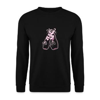 Ballerina Ballet Shoes Cool Toe Dancing - Unisex Pullover - Schwarz - Vorne - Alina (178cm) & Michal (187cm)