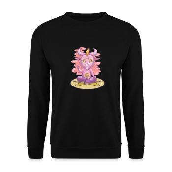 Pastel Goth Baphomet, Anime Witchcraft Baby - Unisex Pullover - Schwarz - Vorne - Alina (178cm) & Michal (187cm)