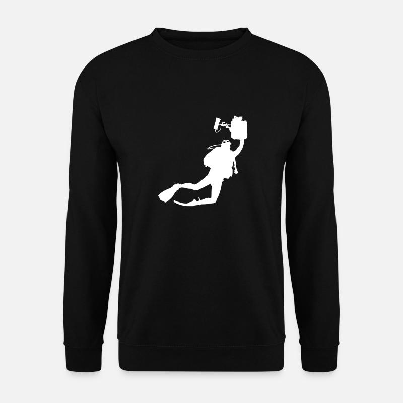 Diver with underwater camera - Unisex Sweatshirt - black