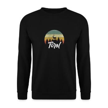 Tirol Österreich Schriftzug Tiroler Wandern Urlaub - Unisex Pullover - Schwarz - Vorne - Alina (178cm) & Michal (187cm)