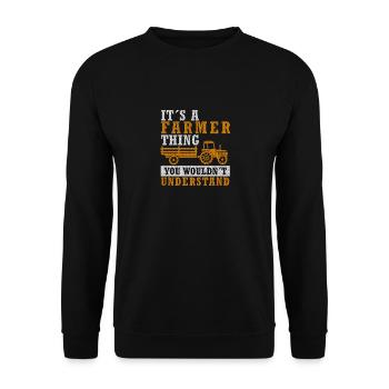 Farmer Saying Tractor Farm - Unisex Sweatshirt - black - Front - Alina (178cm) & Michal (187cm)