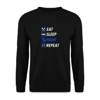 Eat sleep fight dark blue ribbon colon cancer - Unisex Sweatshirt - black - Front - Alina (178cm) & Michal (187cm)