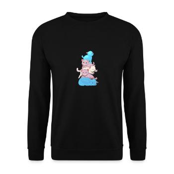 Cats Pink Orange Red Transsexual Pride Flag - Unisex Sweatshirt - black - Front - Alina (178cm) & Michal (187cm)