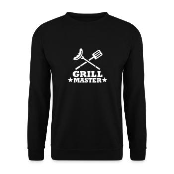 Grill Master - Grilling BBQ Steak Barbecue - Unisex Sweatshirt - black - Front - Alina (178cm) & Michal (187cm)