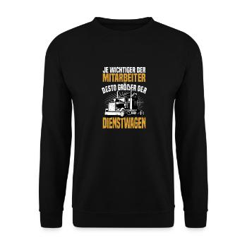 LKW Fernfahrer Fahrer Trucker Spedition Geschenk - Unisex Pullover - Schwarz - Vorne - Alina (178cm) & Michal (187cm)