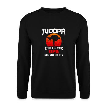Judo Opa Spruch - Unisex Pullover - Schwarz - Vorne - Alina (178cm) & Michal (187cm)