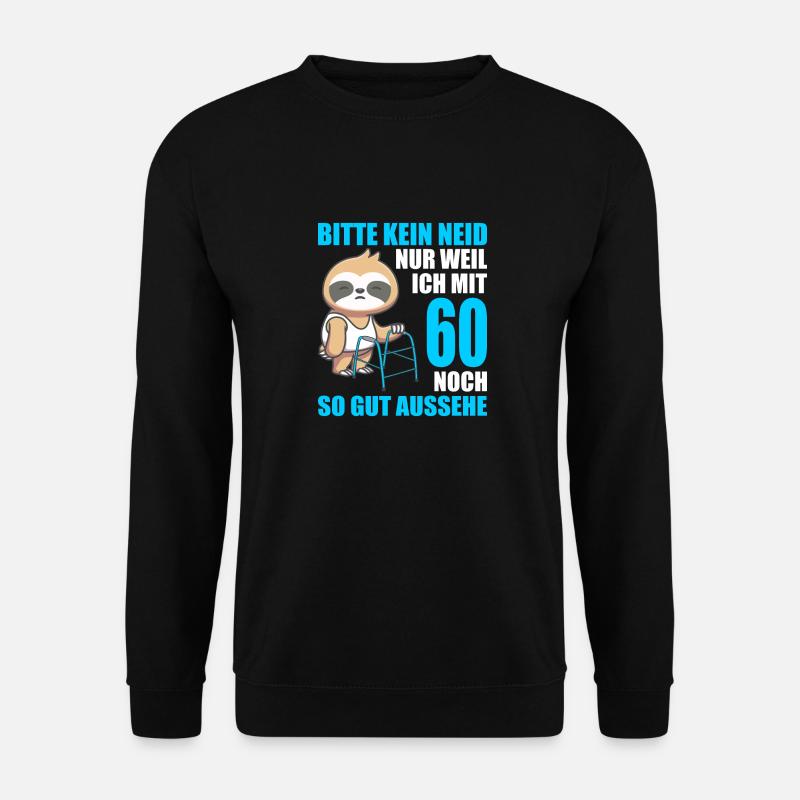 60. Geburtstag 60 Jahre Faultier Faultiere - Unisex Pullover - Schwarz