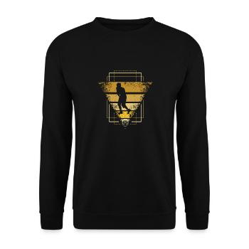 Floorball Retro - Unisex Sweatshirt - black - Front - Alina (178cm) & Michal (187cm)