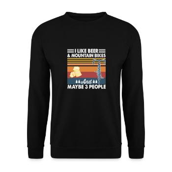 Ich liebe Bier - Unisex Pullover - Schwarz - Vorne - Alina (178cm) & Michal (187cm)