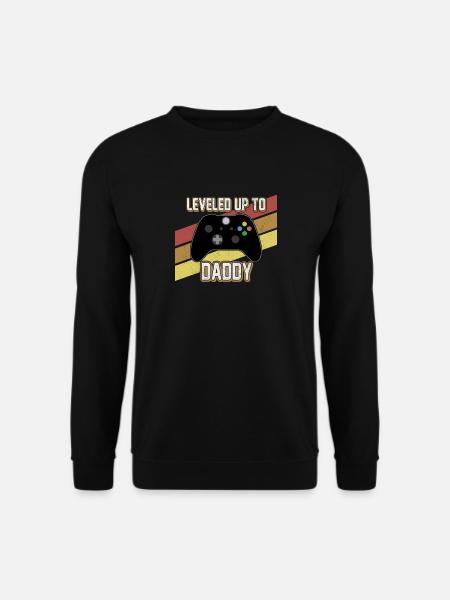 Mens Leveled Up to Daddy Gamer Funny Video Game Fa - Unisex Pullover - Schwarz