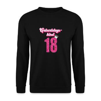 18. Geburtstag 18 Jahre 18er Geburtstagskind - Unisex Pullover - Schwarz - Vorne - Alina (178cm) & Michal (187cm)